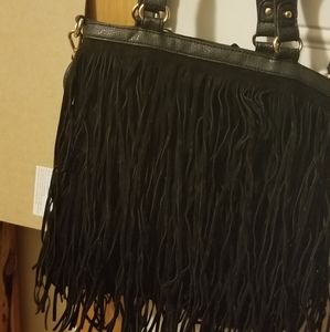 Black fringe purse